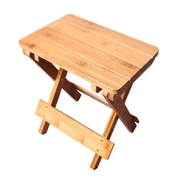 y5jc bamboo folding stool portable household solid bamboo taburet outdoor fishing chair small bench square stool
