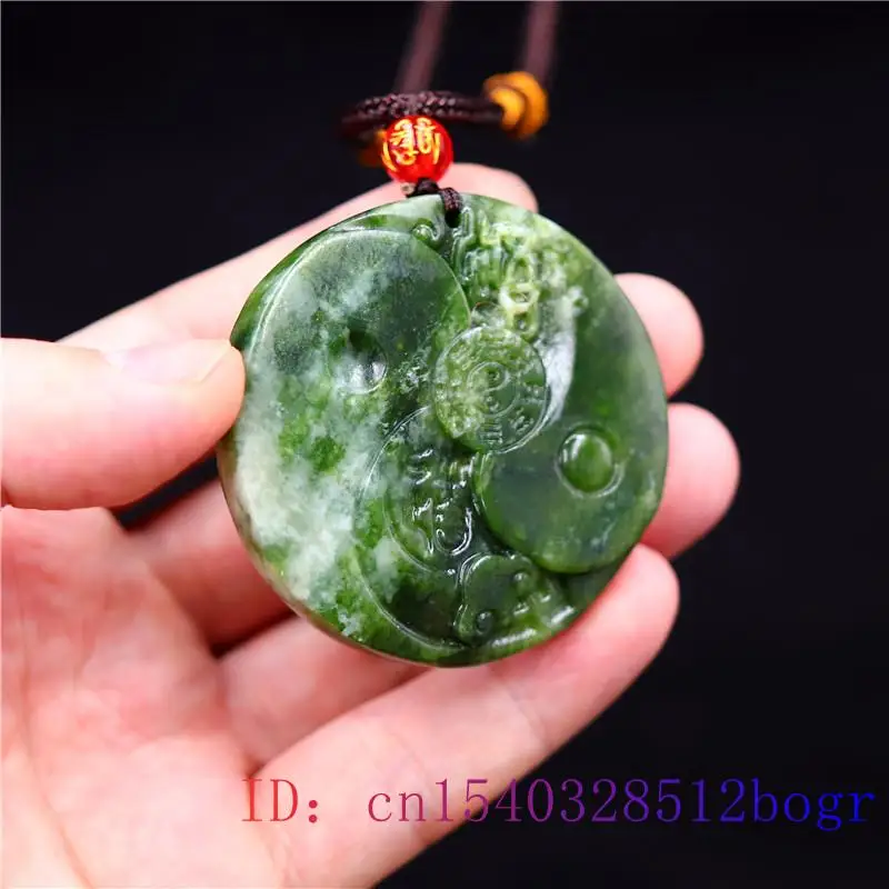 

Jade Tai Chi Pendant Chinese Accessories Gemstone Women Carved Natural Gifts Amulet Jewelry Charm Fashion Necklace