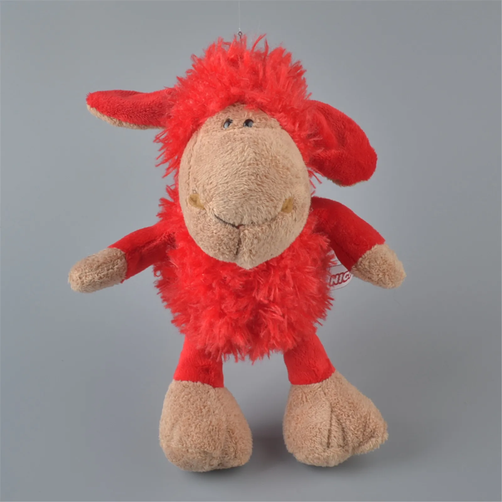 Мягкая плюшевая игрушка в виде Овцы красного цвета 25 см Детская кукла подарок