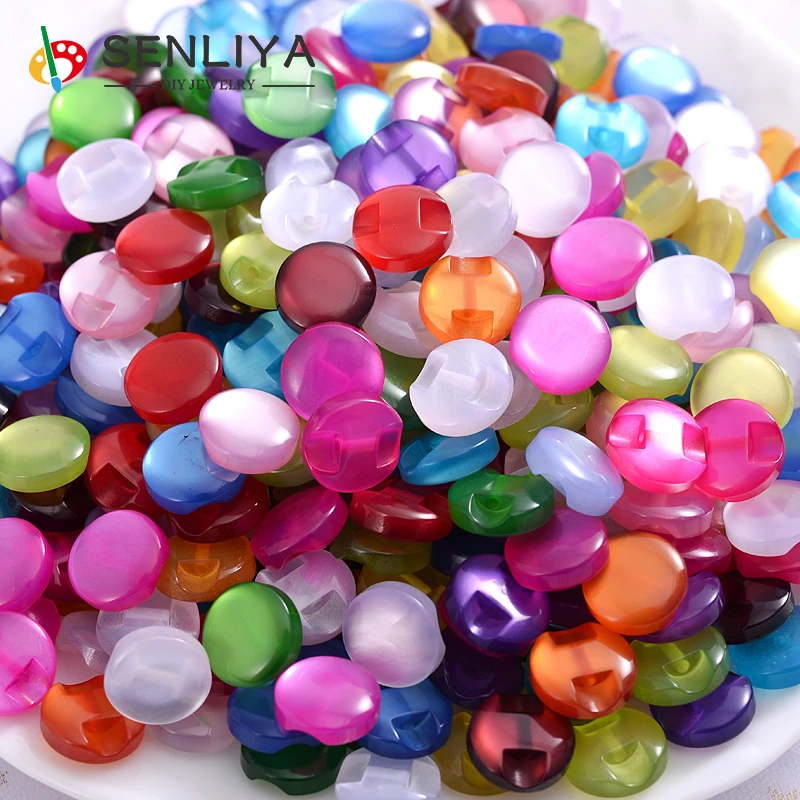 

New 50-150Pcs Lot 13mm 15colors Round Cat's Eye Button Craft Sewing Tools Decorative Resin Buttons For Diy Apparel Accessories
