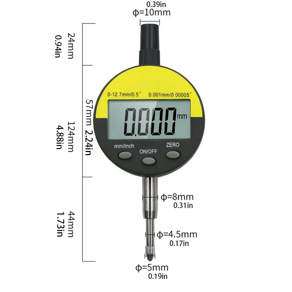 

Metal Digital Indicator 0-12.7mm Electronic Gauge 0.001mm High Accuracy Oil Proof Measuring Tool Dial Gage Tester Dial Indicator