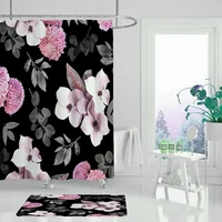 shower curtain bathroom decoration flowers and plants plants anti skid toilet polyester cover pad set bathroom shower curtain hi