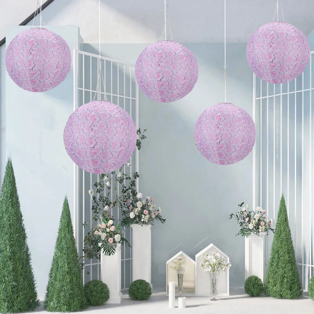 

LED Solar Round Lantern Waterproof Nylon Warm Light Hanging Ornament New Year Holiday Supplies Art Decoration