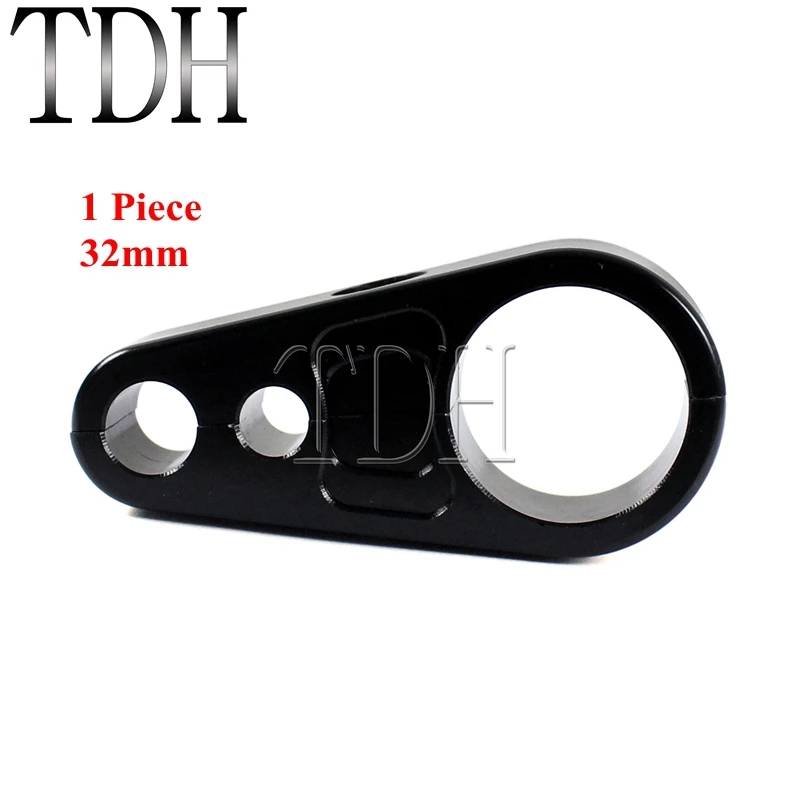 32mm Black 1 ''с фокусным расстоянием 25 мм или 1-1/4", маленького размера, круглой формы с диаметром 32 мм Рама мотоцикла руль черный клатч кабель зажим для тормоза держатель для Harley Cafe Racer Sportster - Цвет: 32mm Black