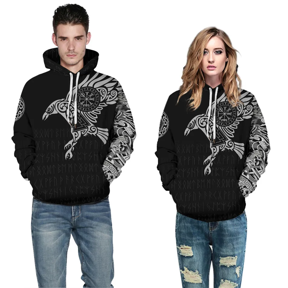 

Women Men Fashion Hoodies Harajuku Viking Tattoo Totem 3D All Over Printed Unisex Pullovers Streetwear Casual Hooded Sweatshirt