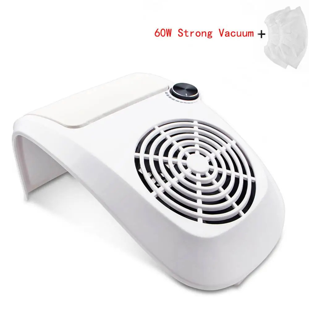 60 Вт Мощный коллектор для всасывания пыли с ногтей пылесос машина 2 мешок сбора