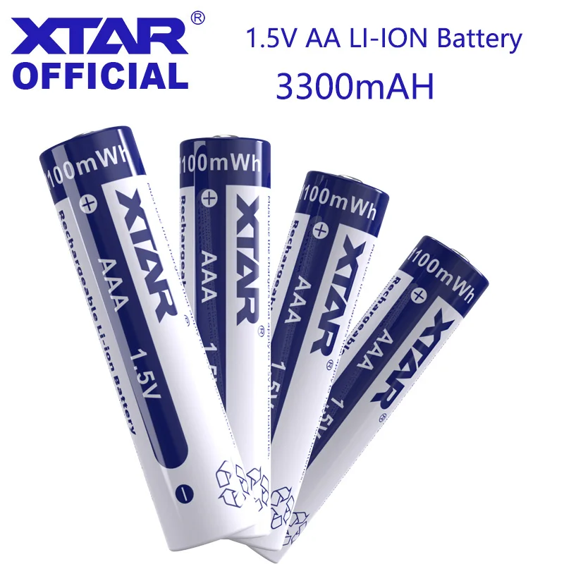 Аккумуляторные литий-ионные батареи XTAR 2 шт. AA 1,5 в 3000 мАч