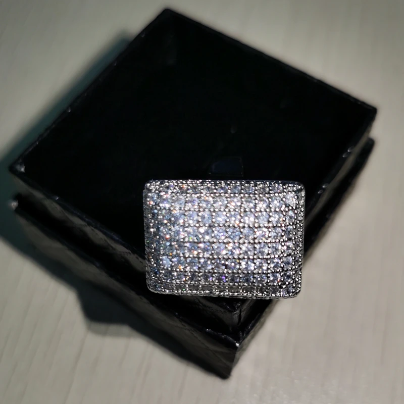 Белое золото Цвет циркон обручальные кольца для мужчин и женщин палец вечерние в