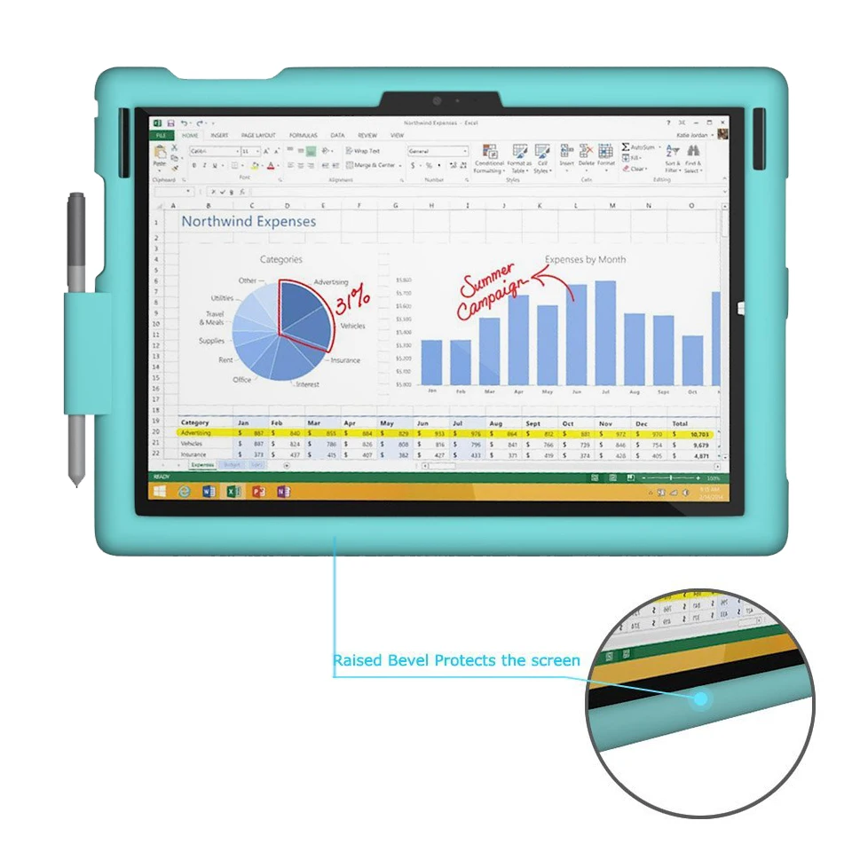 Прыгающий чехол для Microsoft Surface Pro Бампер Противоударная защита на возраст 3 4 5 6 7