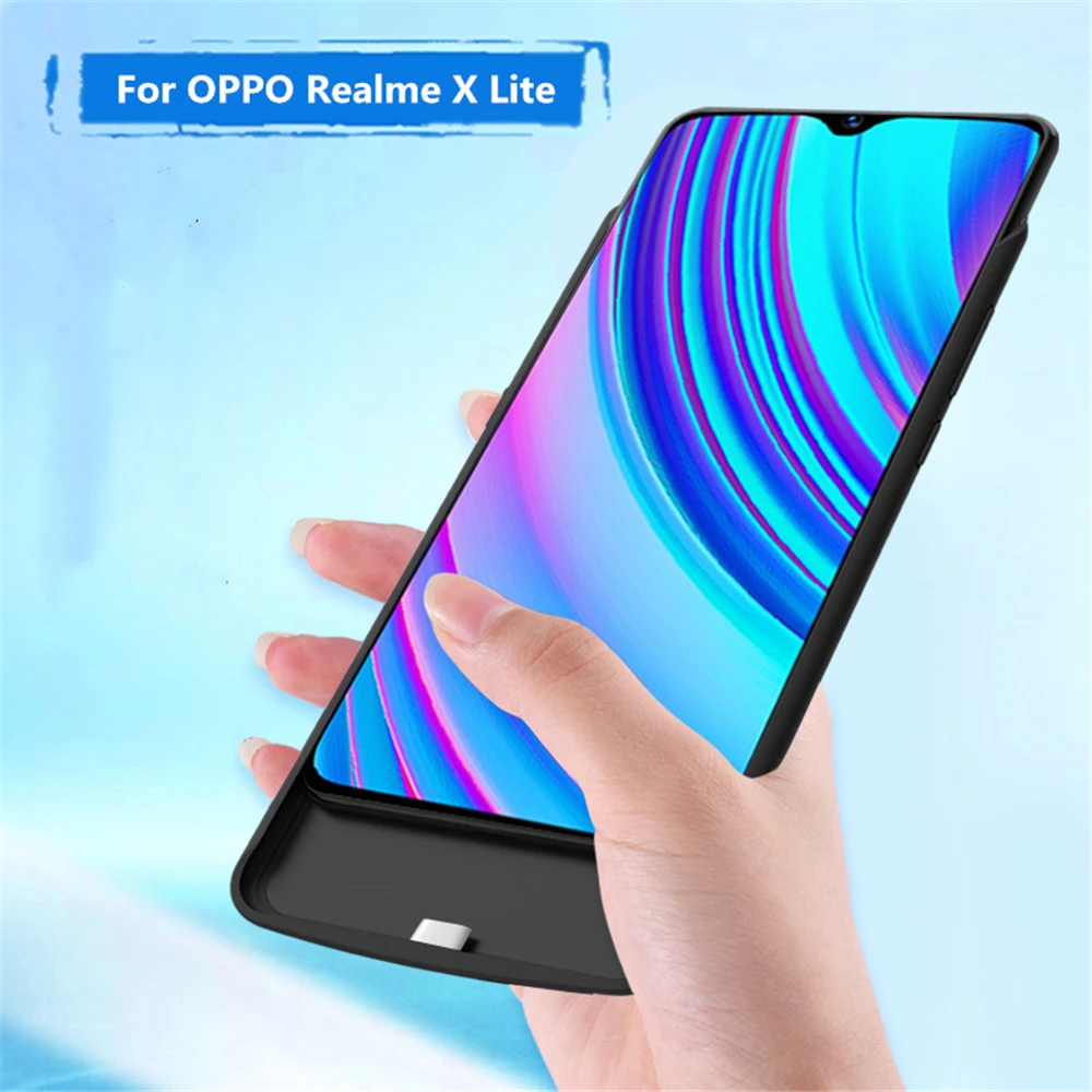 Силиконовый чехол для зарядки аккумуляторов OPPO Realme X Lite внешнего аккумулятора 6500