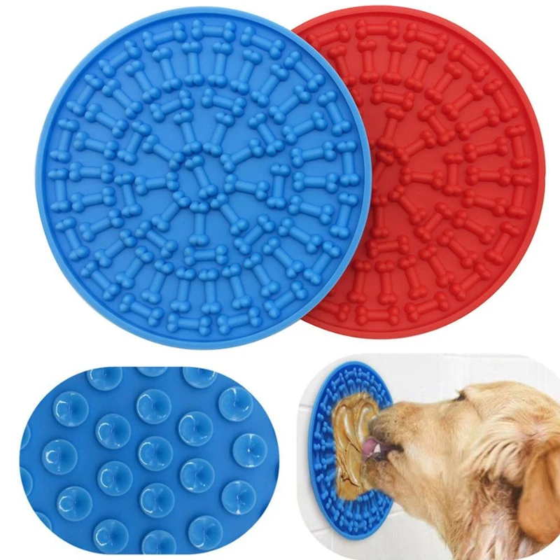 

Silicone Dog Feeding Lick Mat Home Multifunction Suction Cup Wall Mouted Soft Non Toxic Easy Clean Bathing Pet Accessories