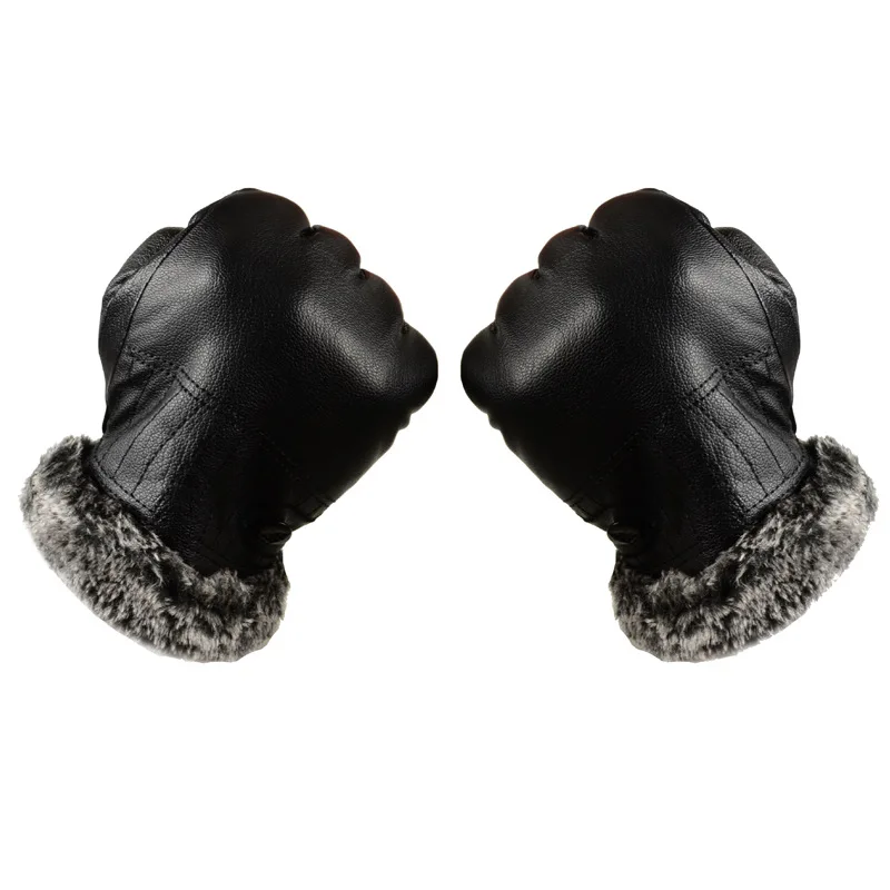 Женские теплые перчатки с сенсорным экраном зимние из искусственной кожи