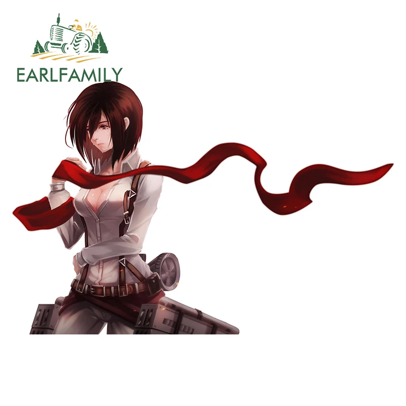 

Автомобильная наклейка EARLFAMILY 13 см x 8,6 см, наклейки для аниме «атака на Титанов», наклейки Mikasa Beauty, водонепроницаемые автомобильные наклейки