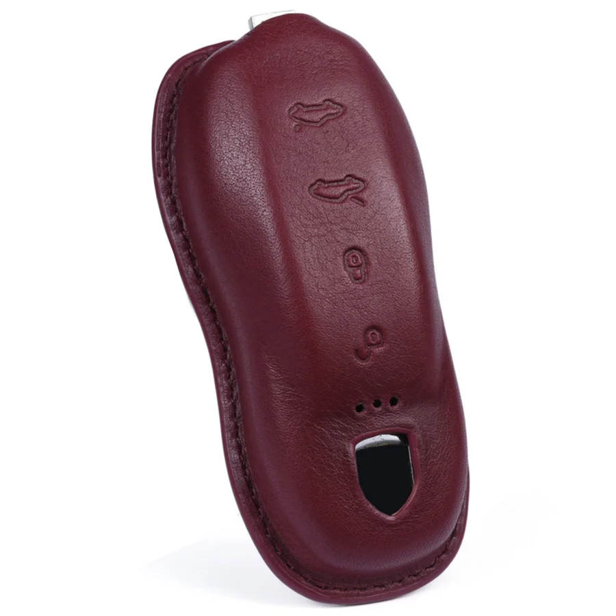 Red No Keychain Чехол для ключей из коровьей кожи для автомобиля Porsche Boxster Cayman 911, Panamera Cayenne Macan, Модный чехол для ключей, аксессуары - Название цвета: Red No Keychain