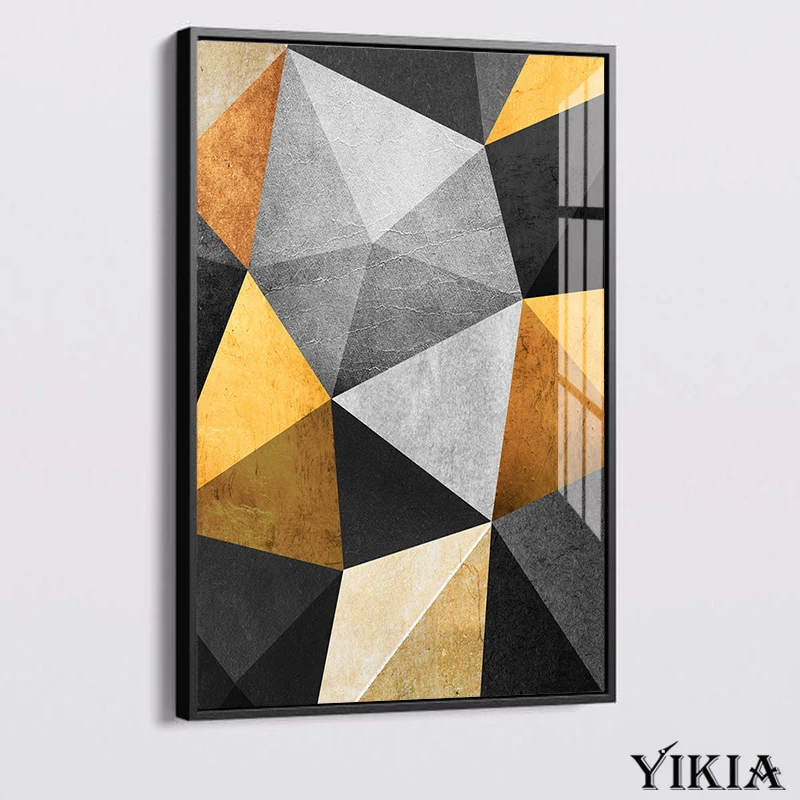 

Abstract Geometry Marble Texture Modular Wall Art Aesthetic Posters Blue Black Gold Canvas Print Painting Home Decor Picture