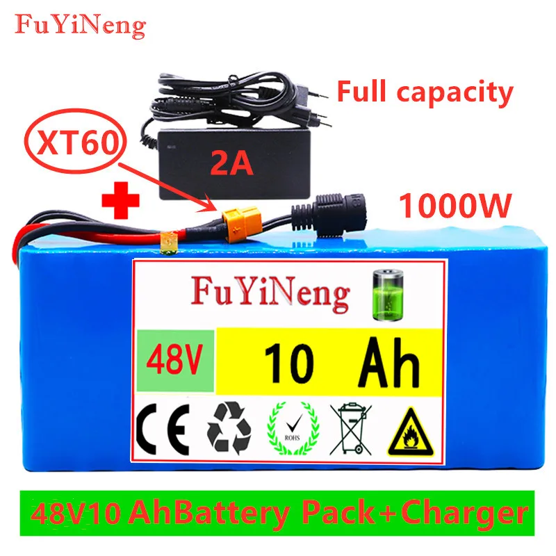 

48v lithium ion battery 48v 10Ah 1000w 13S3P Lithium ion Battery Pack For 54.6v E-bike Electric bicycle Scooter with BMS+charger