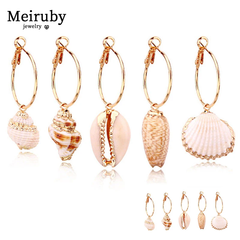 Новинка 2 пары серьги из натуральной раковины 2019 для женщин классические длинные