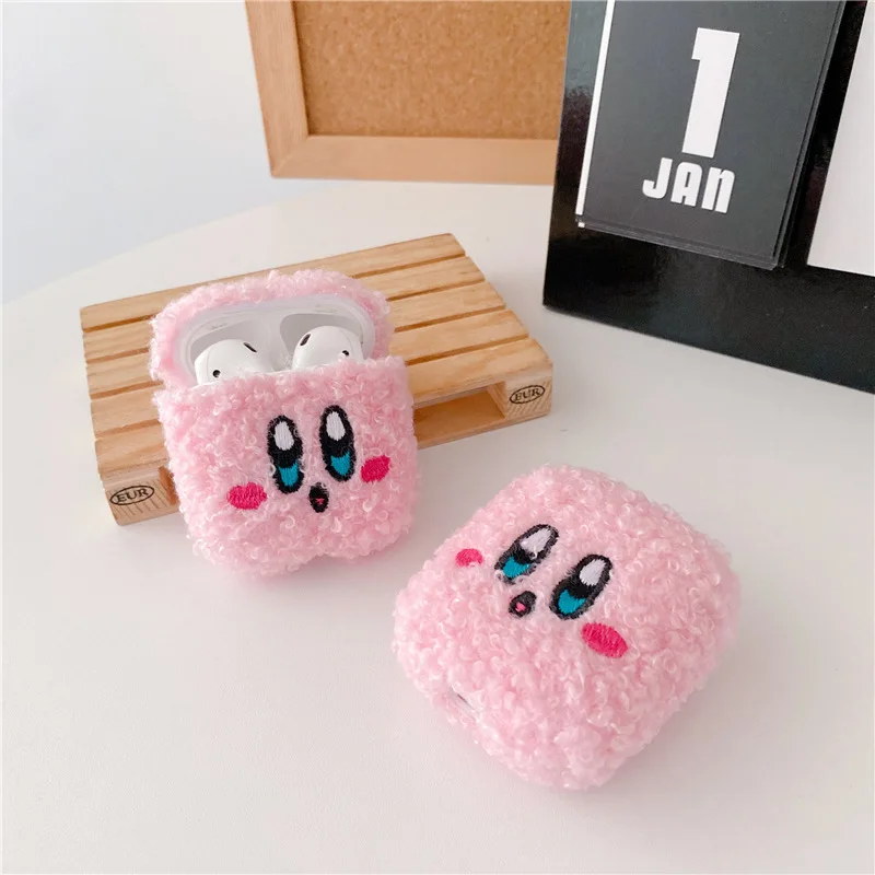 

Plush Kirby case for Airpods 1 2 3 Pro Earphone Box Cover 3D Soft Bluetooth Wireless Protect Case for Airpod
