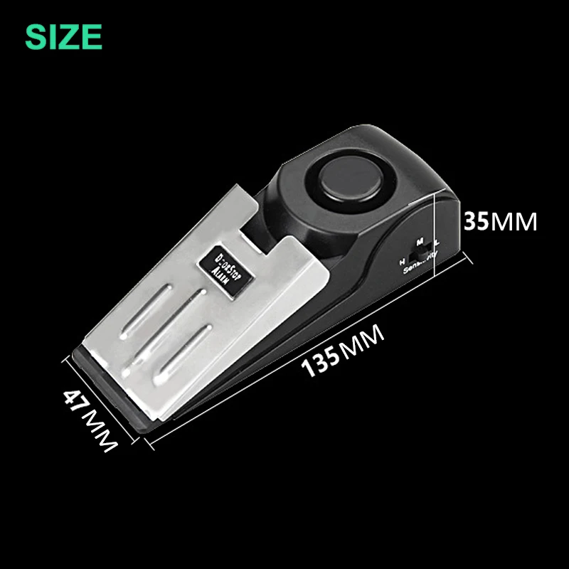 1Pcs Door Stop Alarm Wireless Security Home System Device Safety Wedge Alert For Hotel | Обустройство дома
