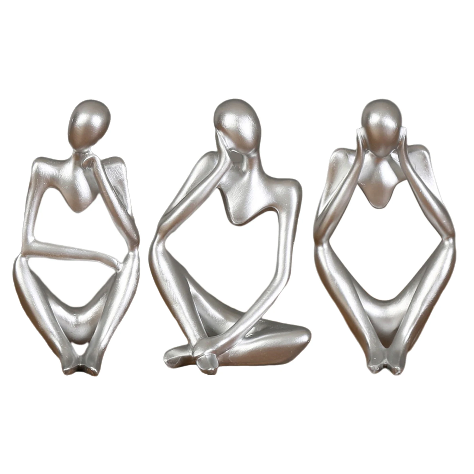 

Decorative Abstract Hollow Thinker Sculpture Statue Character Figurines Artwork Ornament Housewarming Gift