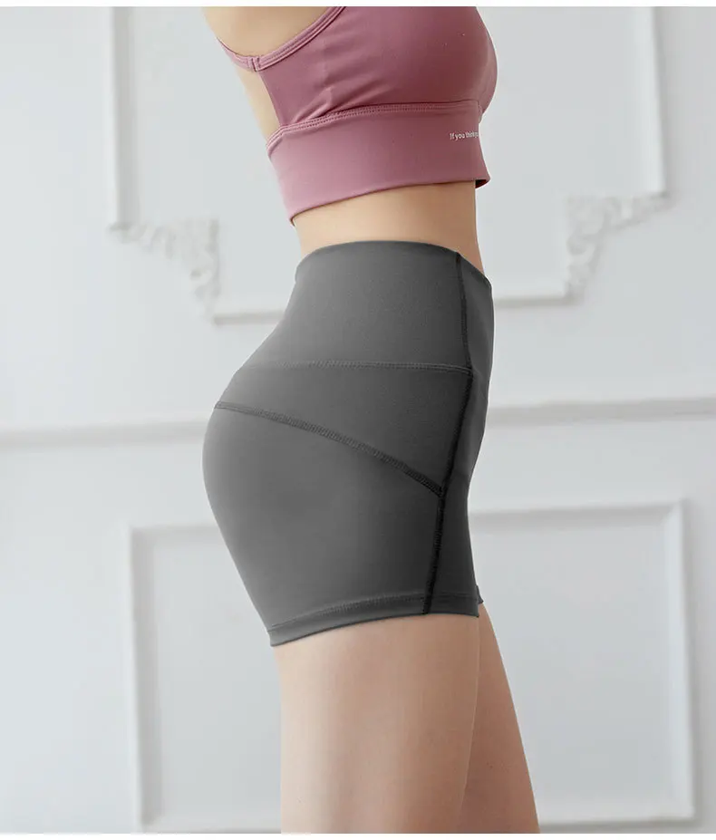 Высокая Талия сжатия тренировочные шорты для бега Для женщин Активный Фитнес Jogger