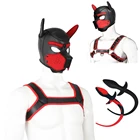 Маска на шею SexShop для щенков, ошейник для БДСМ-грудной бандаж, шлейка с ремешком для хвоста, Анальная пробка, интимные игрушки для взрослых для пар