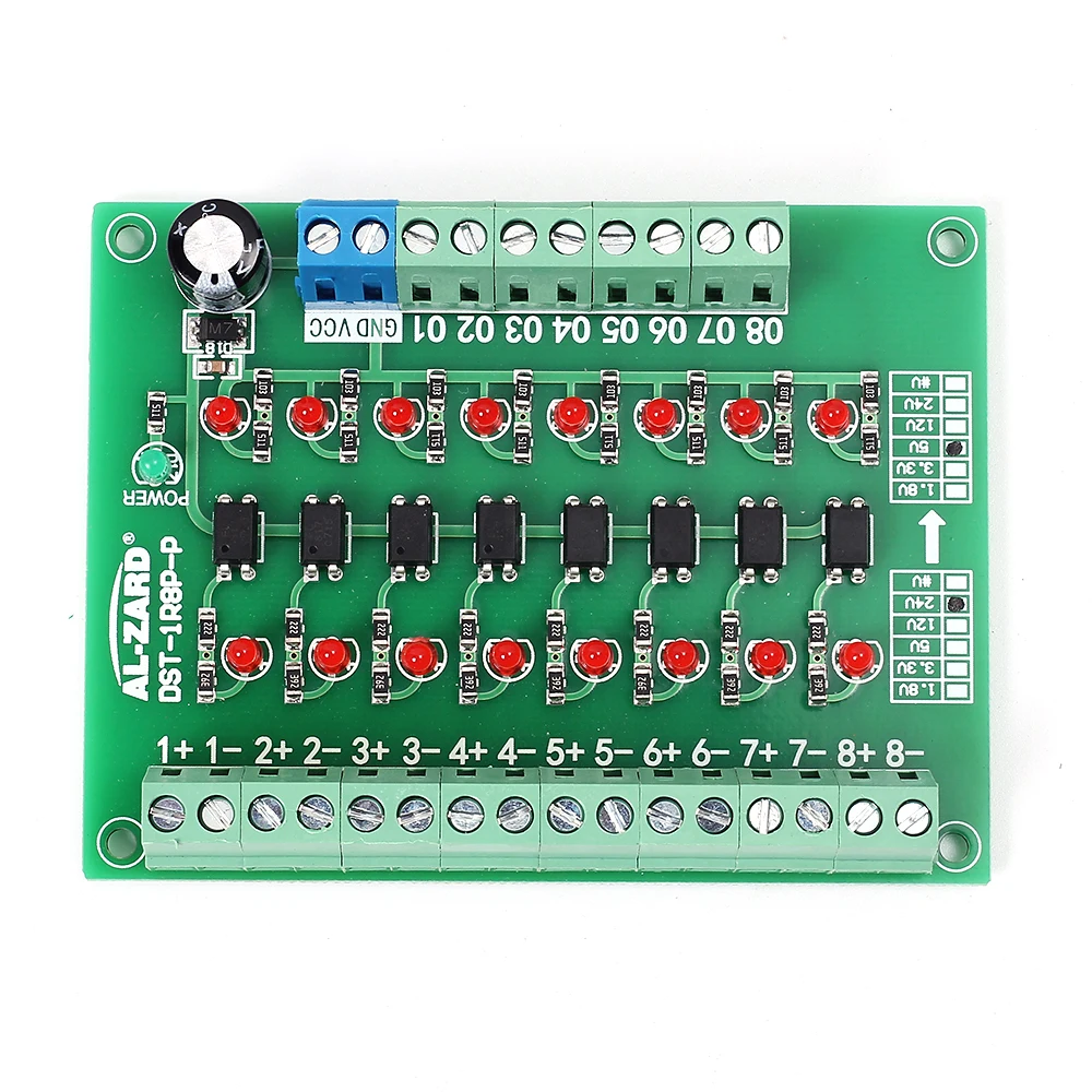 Optocoupler Isolation Board Voltage Converter 24V to 5V 8 Channel Bit Isolated Module PLC Signal Level PNP Output | Электронные