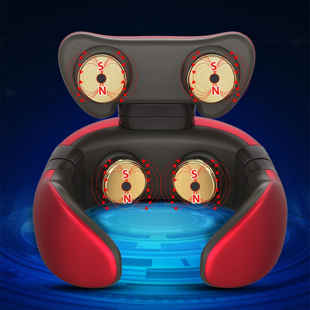 

USB Charging 4D Magnetic Therapy Electric Neck Massager Cervical Stimulator Pain Relief Tool Health Care Massage Machine