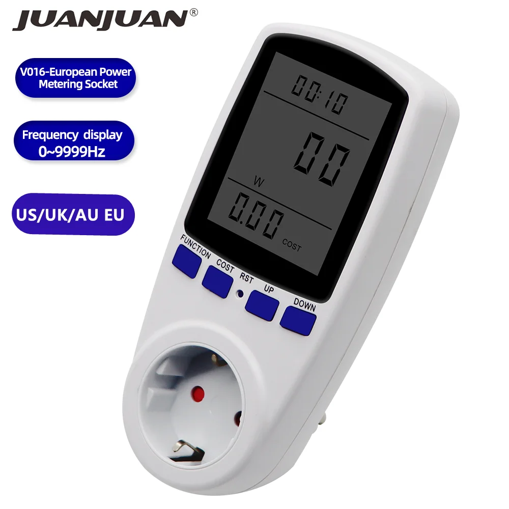 

Power Meter EU US UK Plug Wattmeter Watt Monitor 230V 50HZ 16A digital Measuring Outlet Wattage Power Kwh Analyzer Energy Meter