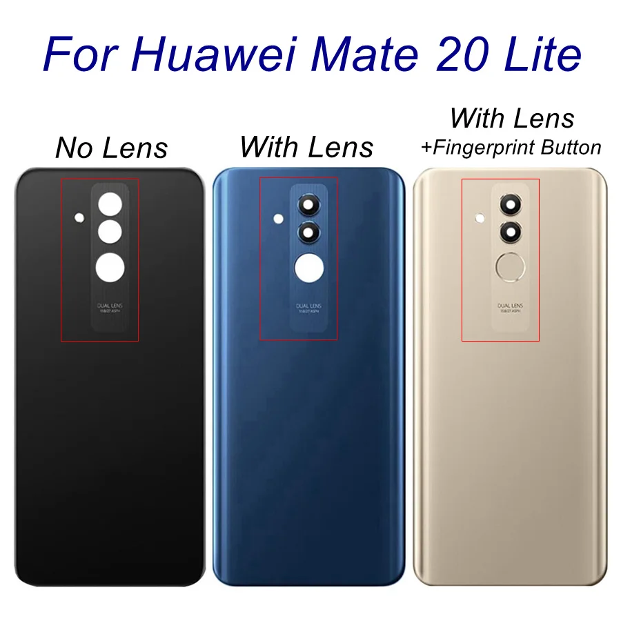

Back Glass Cover For 6.3" Huawei Mate 20 Lite Battery Cover Door Mate20 Lite Rear Housing Case+Camera Lens Replacement Parts