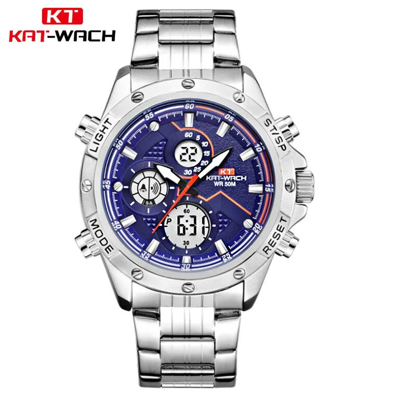 

Top Brand KAT-WACH Luxury Digital Analog Watch Mens Sport Dual Display Waterproof Quartz Wristwatch Fashion Relogio Masculino