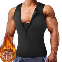 neoprene sauna suit for men waist trainer slimming vest zipper body shaper with adjustable tank top