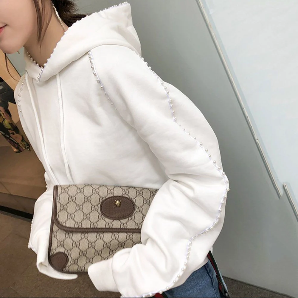 

2021 Autumn New Solid Female Hoodie Japanese Style Casual Fashion Simplicity With Long Sleeve Hood Loose Beads