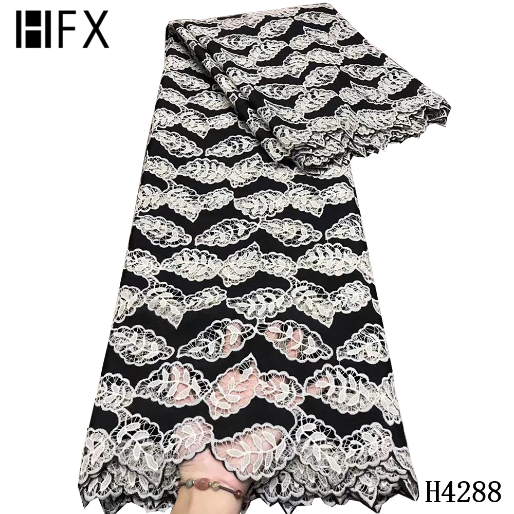 

HFX 2020 latest blue french Cord Guipure Lace Soft Chiffon Fabric High Quality african lace fabric For Party Dress Sewing H4288
