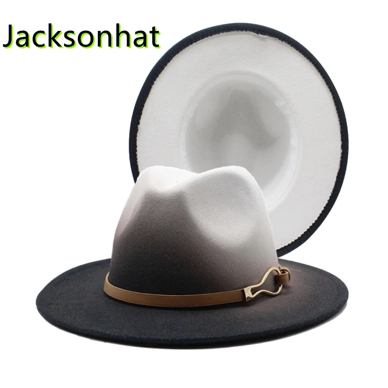 Шляпа-фетровая Женская шерстяная с металлическим градиентом осень зимняя