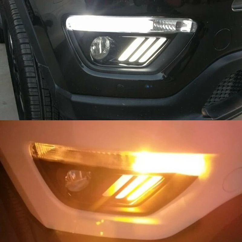 Для Jeep Compass 2017-2019 1 пара светодиодный дневный ходовой светильник DRL/передний