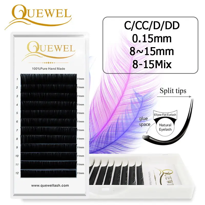 Ellipse плоские ресницы с разрезом для профессионалов мягкие шелковые