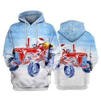 farmer christmas with tractor 3d printed hoodies pullover men for women funny sweatshirts christmas sweater streetwear
