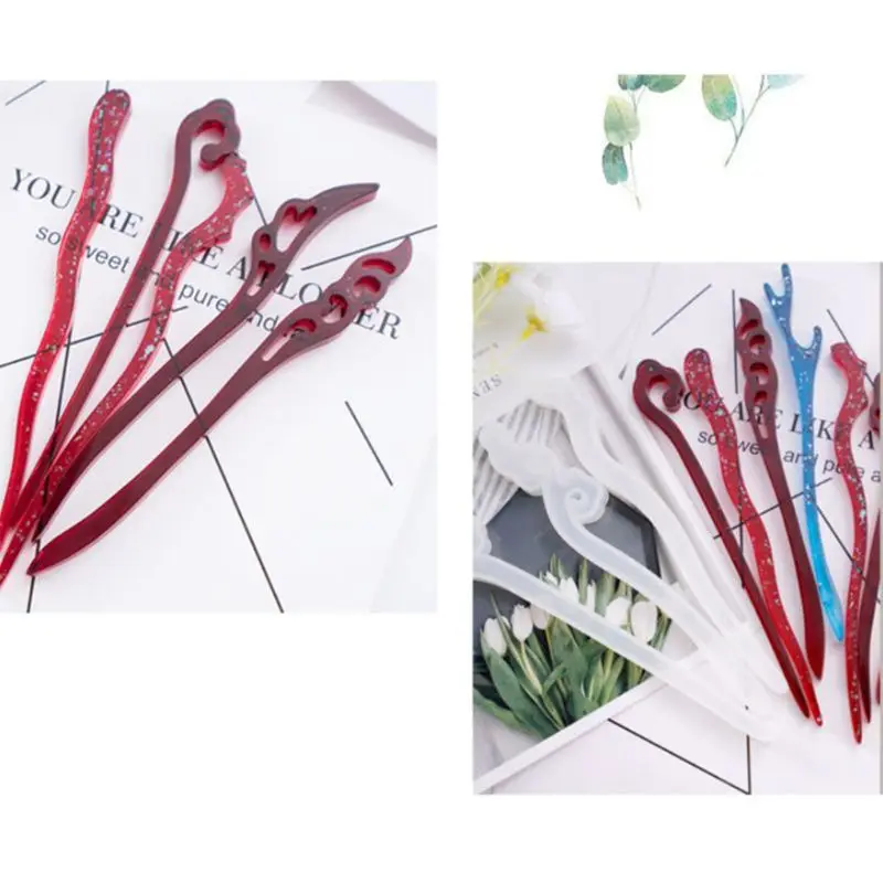 

Transparent Hairpin Silicone Special Mould For Resin Real Flower Diy Hair Jewelry Making Mold Epoxy Resin Molds
