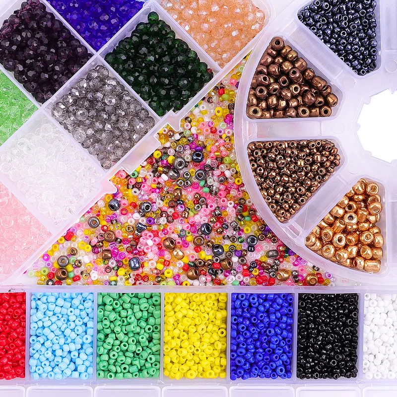 24000-600Pcs Beads Kit/Glass Seed Beads/Alphabet Letter Beads/Acrylic Heart Shape for Name Bracelets Jewelry Making Craft | Украшения и