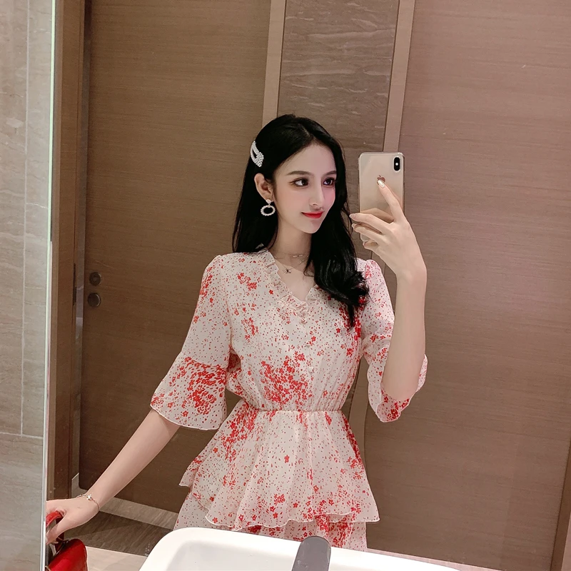 Vintage Women A-line White Dress Lace Up Printed Elastic Waist Female Chiffon Cascaded Ruffle Midi 2020 Summer Vestidos | Женская одежда