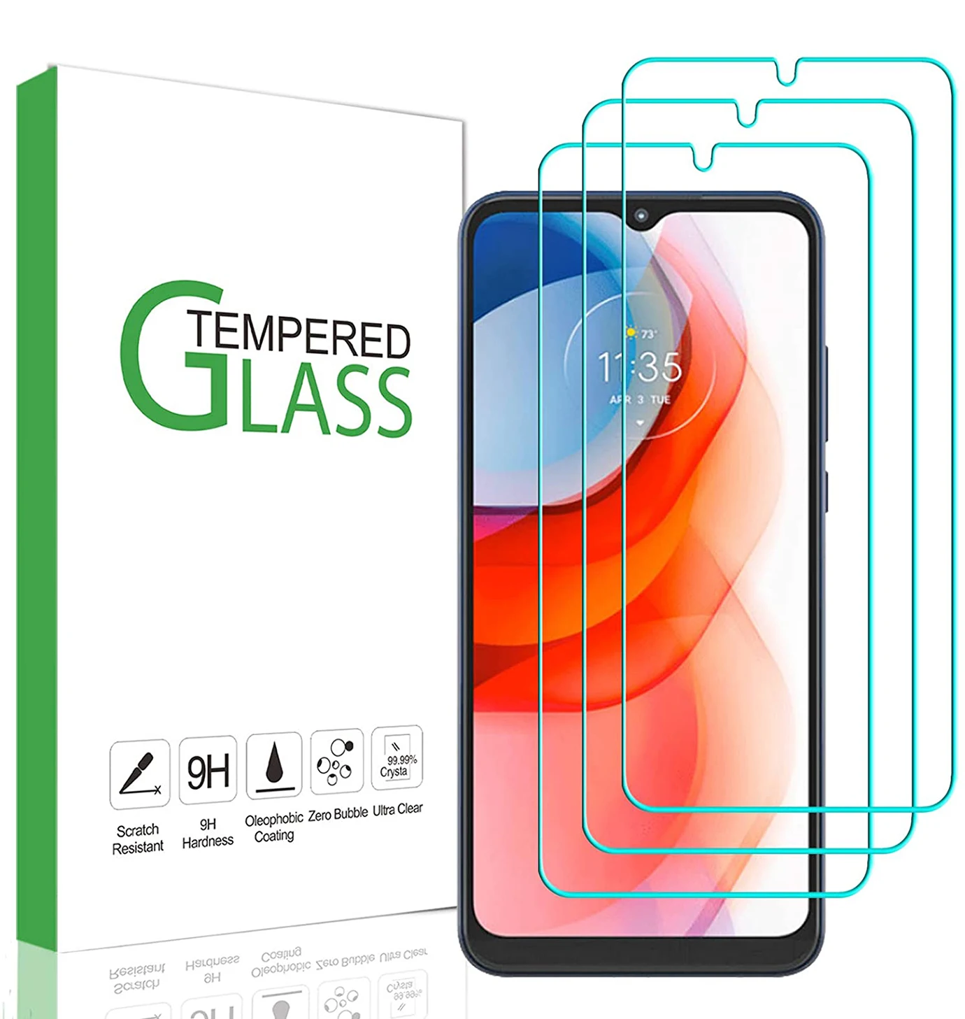 

Motorola Moto G Play (2021) Screen Protector Tempered Glass,Touch Sensitive,Case Friendly,9H Hardness, Anti Scratch,Bubble Free