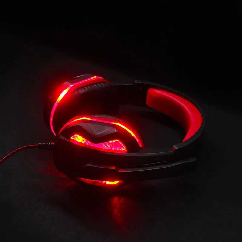 Игровые наушники большие светильник микрофон стерео глубокий бас для ПК