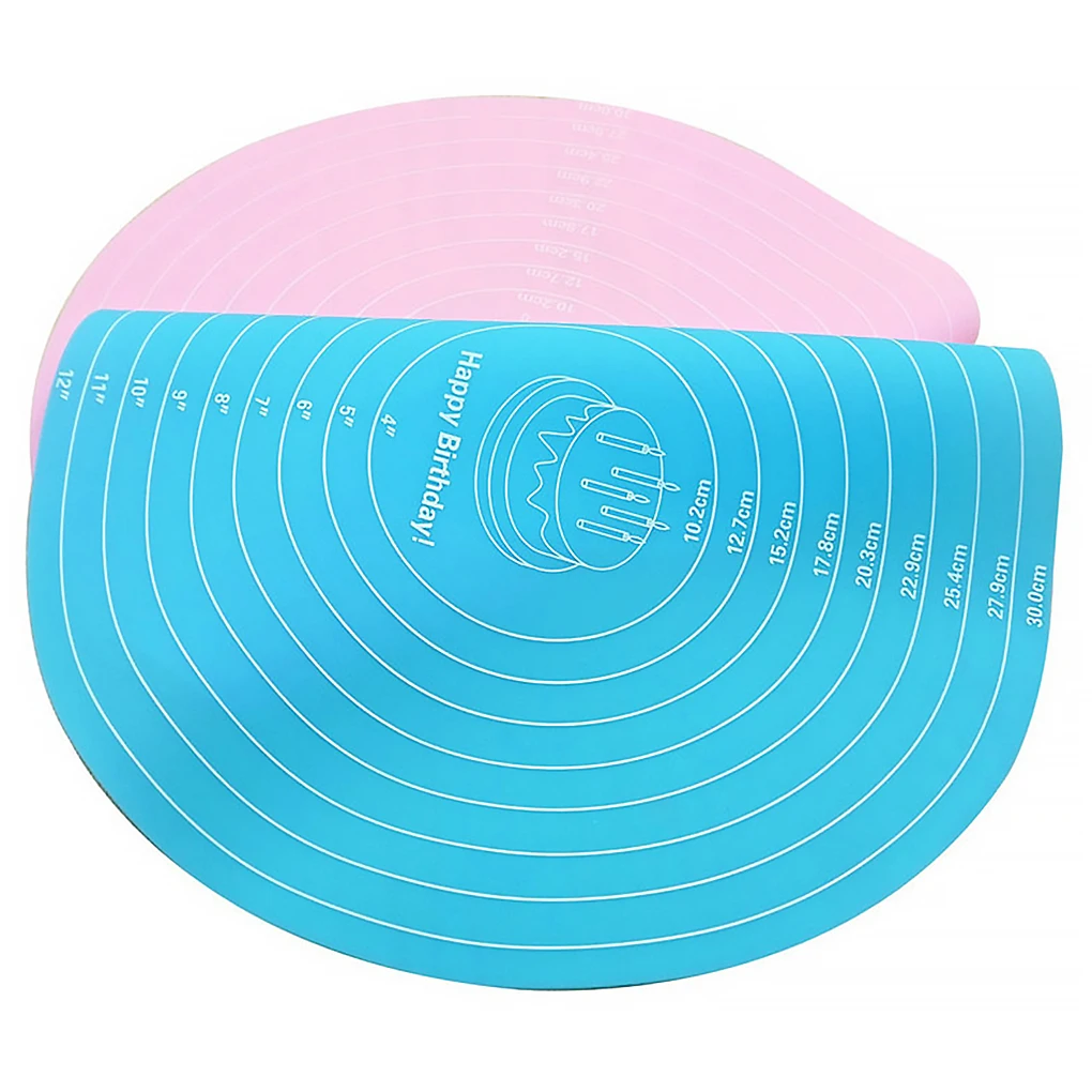 Силиконовый коврик для выпечки со шкалой антипригарный торта круглая подстилка