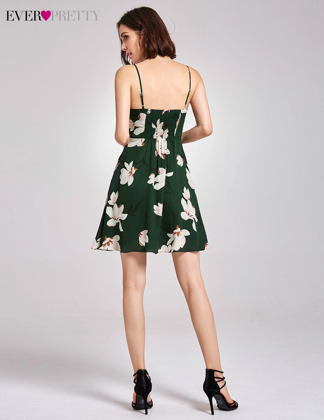 Vestido De Formatura/платья для выпускного вечера с цветочным принтом; милое ТРАПЕЦИЕВИДНОЕ ПЛАТЬЕ С v-образным вырезом и холодным рукавом; элегантные вечерние платья