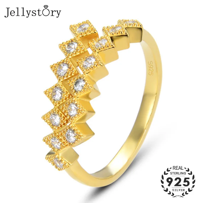 Модное серебряное ювелирное изделие Jellystory 925 Женское кольцо геометрической