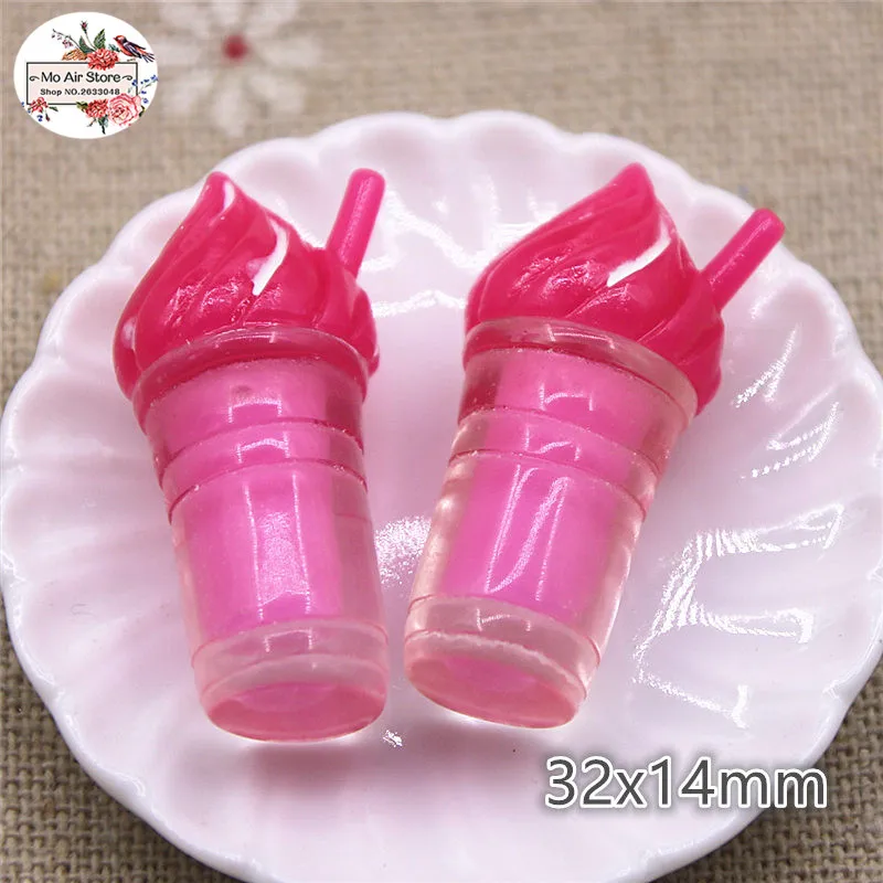 10pcs Resin Simulation 3D ice cream/sundae cup Miniature Cabochon food Art Supply Decoration Charm Craft | Дом и сад
