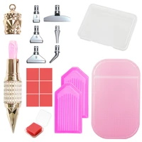 5d diy resin point drill lipstick shape pens tray glue diamond painting tool replaceable metal tips nail art accessories