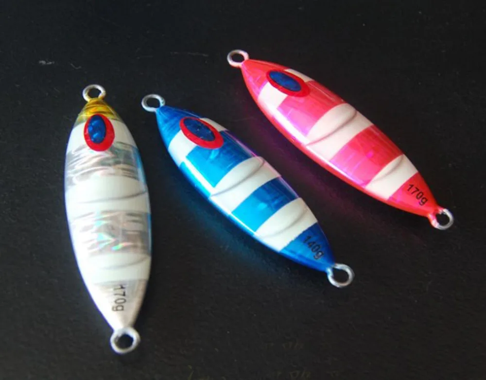 3PCS Glow Zebra Stripe Fishing Ocean Boat Jig Deep sea Jigging Jigbait Spoon Lure baits 140g 170g 210g | Спорт и развлечения