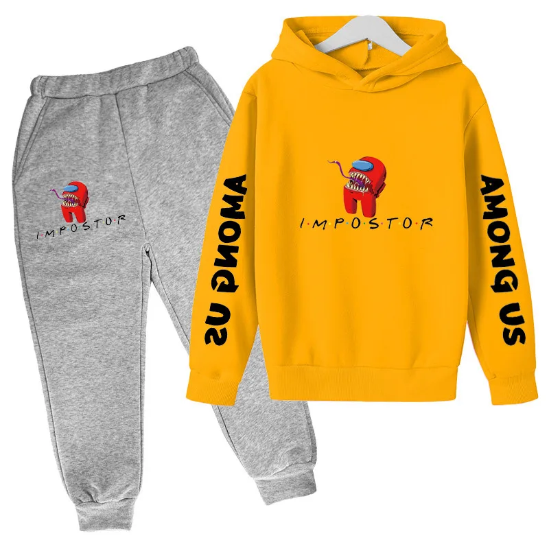 

Fashion Game Among Us Hoodies Suit Girls Boys Cartoon Printed Long Sleeve Kids Baby Clothes Hip Hop Streetwear Long Pants Set